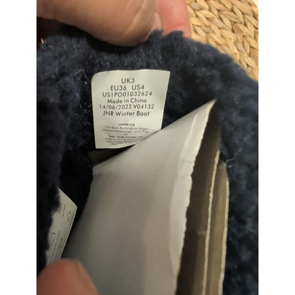 Joules Kids Winter Boot Sz 4 Stars And Lightening Bolts Navy Blue NWT